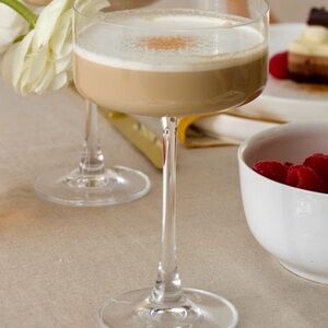 Crystal Clear Glass Coupe Pair